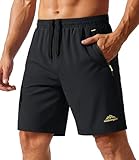 TACVASEN Beach Shorts Mens with Pockets Black Shorts Sports Running Shorts Summer Cargo Shorts for Men Elastic Waist Shorts Outdoor Breathable Shorts Black