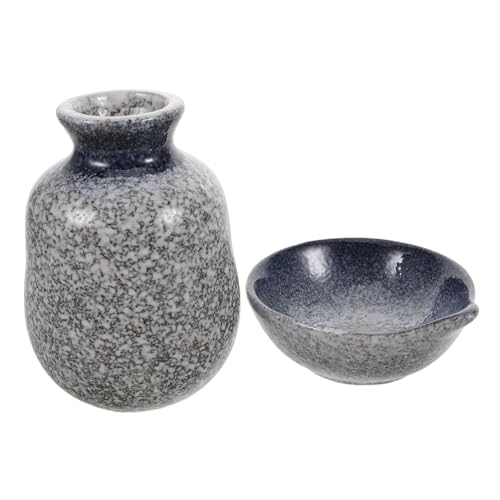 PRETYZOOM 1 Set Japanese Ceramic Sake Set Tokkuri Bottle Ochoko Cups Dishwasher Microwave Safe Minimalist Design for Sake Drinking