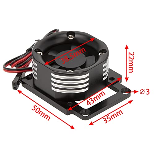 Image of DKKY RC Motor Cooling Fan Heatsink 21000 RPM for Traxxas 1 /8 4WD Sledge Motor with LED Light, Black