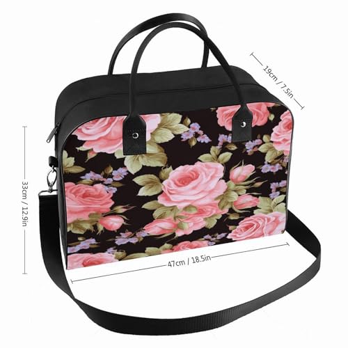 Bolso tote rosa con cierre y correa ajustable para laptop miniatura 2