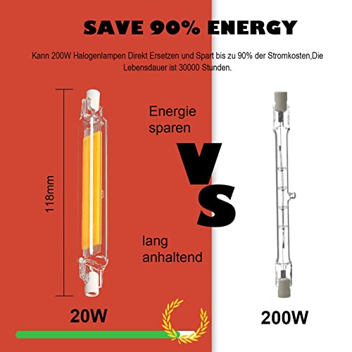 R7S LED 118mm, Lampadine LED R7S 20W Bianca Calda