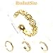 Heclia 4PCS Toe Rings for Women, Gold Adjustable Non-Tarnish Open Band Toe Ring, Fashion Minimalist Toes Rings Summer Beach Foot Jewelry, Multi-Shaped Dainty Open Toes Ring