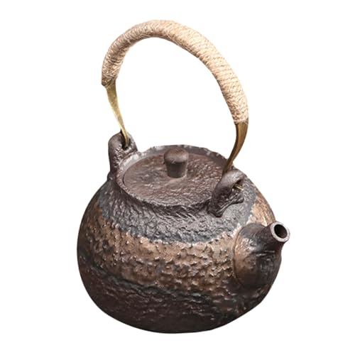 SMASOLO Tetera Vintage de Cerámica Artesanal para Hogar y Oficina Diseño Rústico con Acabado y Forma Elegante como Decoración y