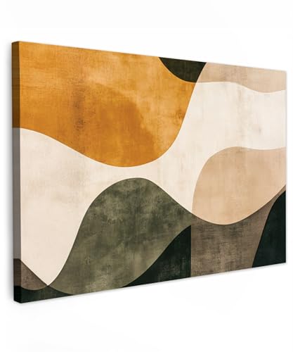 MuchoWow© Quadri Grandi Dimensioni 120x80 cm Quadretti Da Parete Quadro Moderno Camera Da Letto Stampa Foto Su Tela Soggiorno Cornice Decorazioni Forme - GialloOro - Astratto