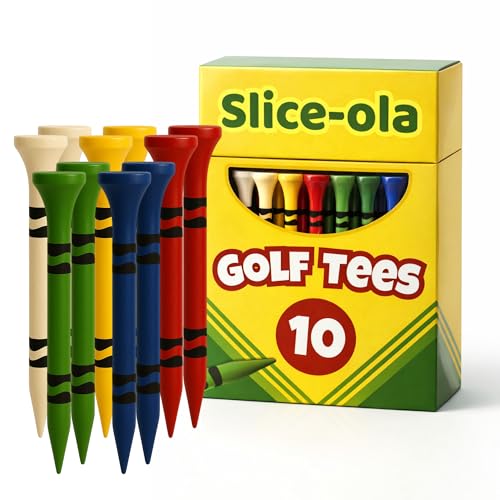 HahaHome Funny Golf Tees | Golf Accessories for Men – Slice-Ola 10 Pack | Top Golf Gifts for Men & Unique Golf Gifts for Golfers | Premium Golf Stuff & Golf Bag Accessories | Wooden Bamboo Tees