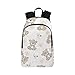 Schultasche für Kleinkinder Süße gezeichnete Teddybär-Blumen Durable Water Resistant Klassische College-Tasche für Mädchen Gym Rucksack Canvas Daypack für Frauen Reisetasche Wander