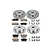 PowerStop Front and Rear Brake Kit For Acura RDX 2010-12 | Honda CR-V 2007-11 - Disc Rotors & Ceramic Brake Pads Replacement, KOE229
