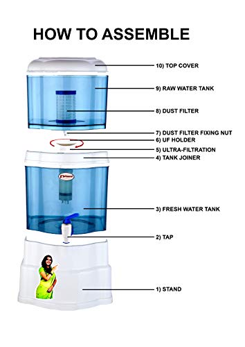 Image of P-zone Aquagem Non Electric Gravity Based UF Water Filter 15 Litre - Effective Filtration for Clean and Safe Drinking Water, Durable and Eco-Friendly Design
