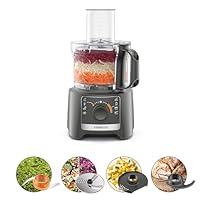Kenwood Multipro Compact FDP31.020GY Modello 2023, Robot Tritatutto da cucina con 2 velocit&agrave; di Lavorazione + Pulse, Ciotola da 2,1L, Tagliaverdure Elettrico per Tritare, Grattugiare e Impastare, 800w
