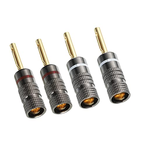 Conectores Banana Plugs PATIKIL Pack de 4 Rojo y Blanco miniatura 1