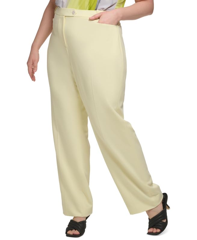 Calvin Klein Women's Plus Size Lux Modern-Fit Straight-Leg Pants (Endive, 16W)3