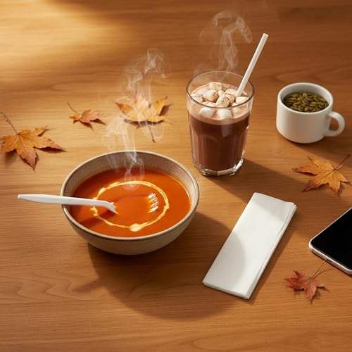 Kit desechable spork con pajilla y servilleta, 1000 sets miniatura 6