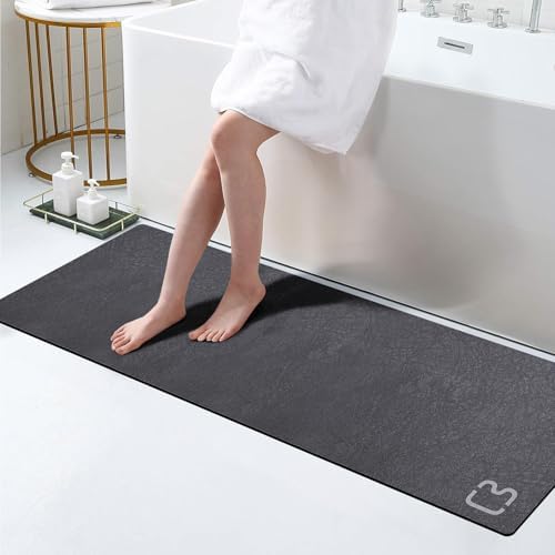 Dark Grey Bath Mat 15.7' x 47.2' Extra Long Bathroom...
