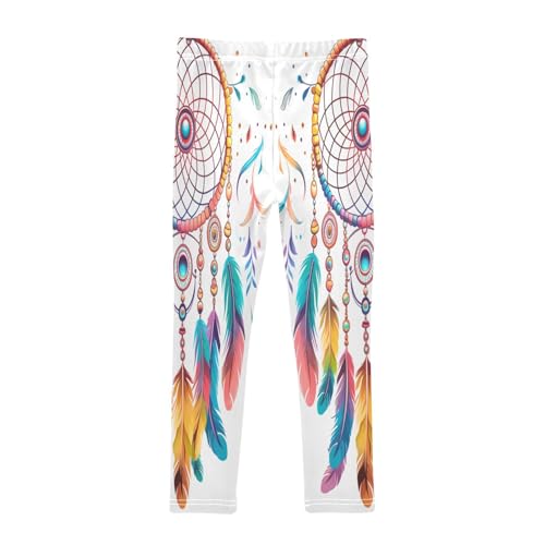 Bolaz Toddler Girls Leggings Printed Yoga Pants Leggings Colorful Feather Dreamcatcher for Kids2