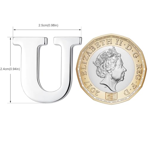 Image of HONEY BEAR Initial Alphabet Letter Lapel Pins Collar Badge Brooches for Mens /Womens Shirt Dress Decoration Silver