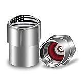 American USA Flag Chrome Tire Valve Stem Caps with Rubber Seal, Hexagon Design, Universal Whell Rim Tyre Dust Covers for Car Truck SUV Motorcycle Bike and Bicycles (6 Pack)