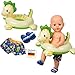 Produktbild Heless 22 - Schwimm-Set für Puppen im Dino-Design, 3 teilig mit Bade-Hose, Badeschlappen und Schwimm-Ring, Größe ca. 35 - 45 cm, für Bade-Spaß an heißen Sommertagen