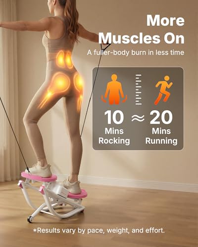 Image of Merach Rocking Steppers for Exercise at Home, 3D Motion Stair Stepper with Resistance Bands for Full Body Workout & Low-Impact Balance Board, 330 LBS Loading Capacity Exercise Equipment
