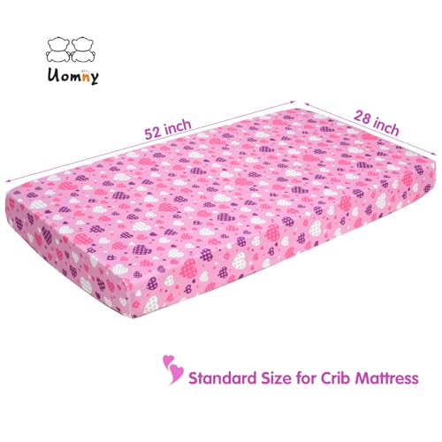 Image of UOMNY Crib Sheet Heart Fitted Crib Sheets Baby Sheet for Standard Crib and Toddler Mattresses Nursery Bedding Sheet Crib Mattress Sheets for Boys and Girls 1 Pack Space Toddler Sheet