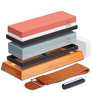 Slijpsteen Set 400/1000 3000/8000 Whetstone met antislip Bamboo Base, Abrasive Tool Abrasive