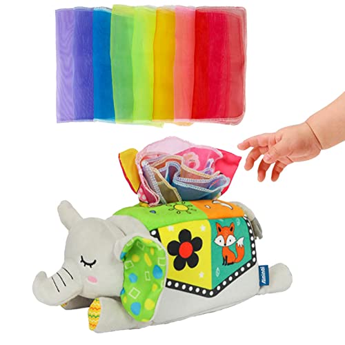 Caixa de lenços de criança | Cachecóis de caixa de tecido colorido Montessori Pré-escolar Brinquedos