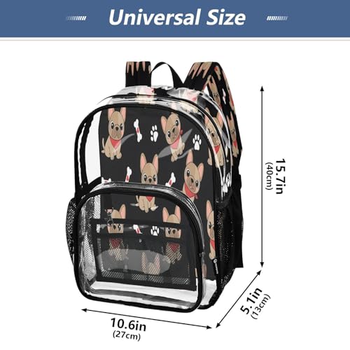 Mochila transparente resistente aprobada para estadios con múltiples bolsillos trabajo 3