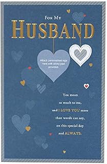 Personalised Husband Birthday Card - Birthday Card for Him - Personalised Age Option - Choose from 40th, 5th, 50th, 60th, 70th, 80th, 90th