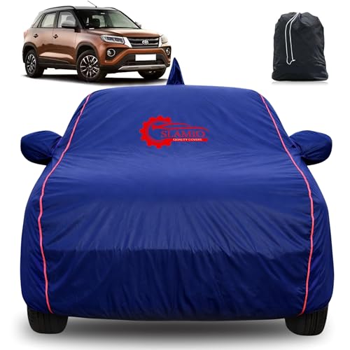 Image of 100% Waterproof Car Cover for Toyota Urban Cruiser | All-Weather, Dustproof & UV Protection | Heavy-Duty 3-Layer Fabric | Custom Fit with Mirror & Antenna Pocket | Navy Blue