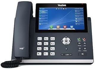 Yealink T48U Yealink Ultra-Elegant Touchscreen IP Phone, 16 Lines. 7-Inch Color Touch Screen Display. Dual USB Ports, Dual-Port Gigabit Ethernet, PoE, Power Adapter Not Included (SIP-T48U) (Renewed)