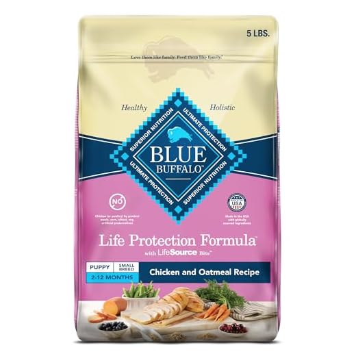 Blue Buffalo Life Protection Formula Small Breed Puppy Dry Dog Food with DHA, Vital Nutrients & Antioxidants, Made with Natural Ingredients, Chicken & Oatmeal Recipe, 5-lb. Bag