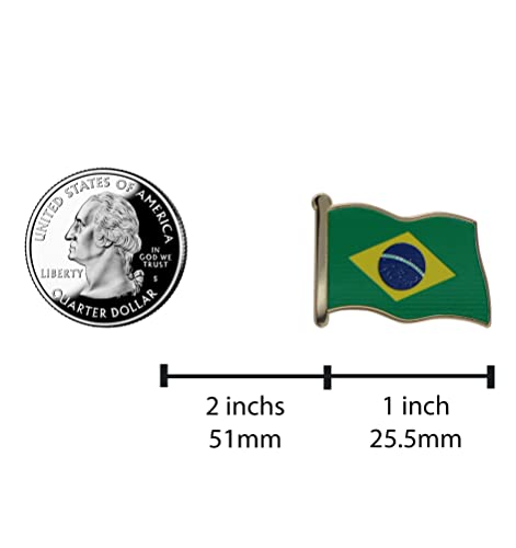 Brazilian Flag Lapel Pin - Premium Metal Enamel Souvenir Button For Men And Women - Verde E Amarelo / Bandeira Do Brasil Pin Patriotic & Formal Brazil, Accessory For Politics, Sports, Government, Travel. Worn On Suits, Blazers, Dresses, Bags (1 Pack) #TOP5