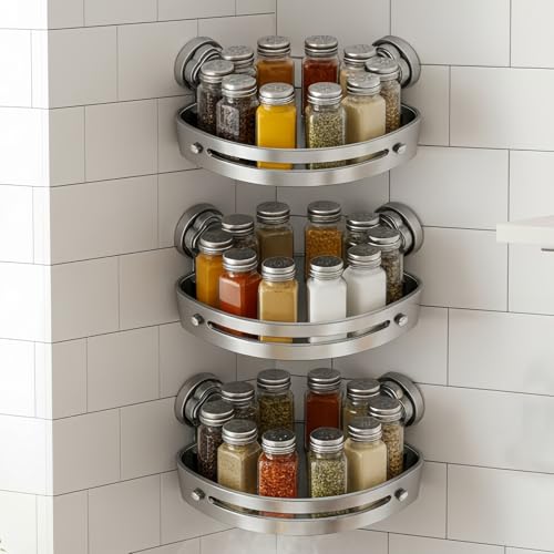 Étagère de douche d'angle sans trou pour éviter les dommages muraux