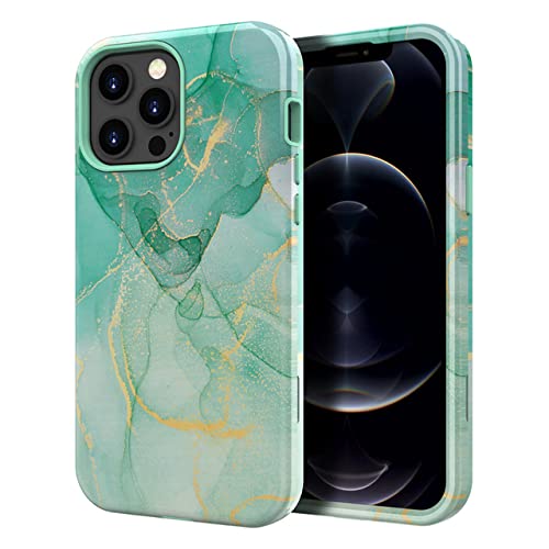 Coque iPhone 14 Pro Max antichoc marbre rigide et fleurs résistante