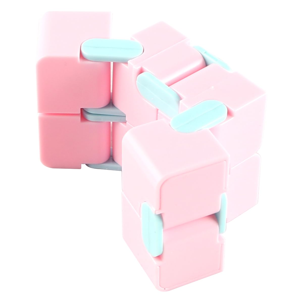 Lot De 2 Cubes Infinis – Fidget Anti-stress Pour Adulte, Bureau Et Maison, Pliage Fluide, 7,5x14 Cm, Rose Et Bleu