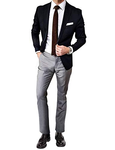 Costume de Mariage 2 Pièces Slim Fit pour Homme - Veste et Pantalon Noir