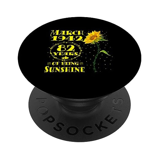 Cumpleaños 82 Amantes de los Girasol de 82 Años Nacidos en marzo de 1942 PopSockets PopGrip Intercambiable