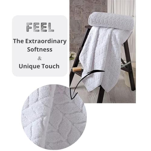 BAGNO MILANO Turkish Bath Towels, Soft Plush Jacquard Luxury Bath Towels, Quick Dry Towel Set (Royal Green, 3 pcs Towel Set) by BAGNO MILANO - Image 6