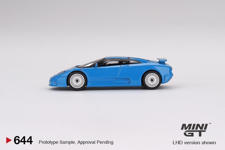 True Scale Miniatures Model Car Compatible with Bugatti EB110 GT Blu Bugatti 1/64 Diecast Model Car Mini GT MGT00644