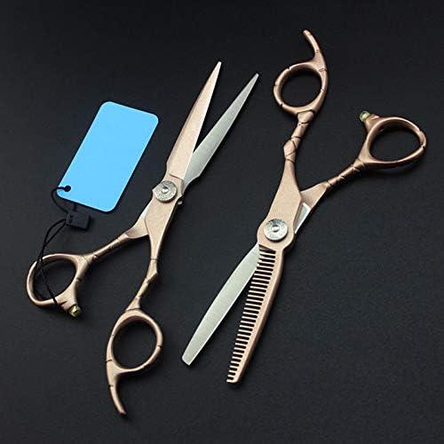 Hair Cutting Scissors, 6inch 440c Retro Salon Barber Scissor Thinning Shears Hairdressing Set
