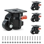 W B D WEIBIDA Leveling Casters with Adjustable Ratchet Handle Design, 360 Degree Swivel Castors with Capacity 1000kg, Heavy Duty Retractable Caster for Workbench, Machine, Equipment, Set of 4, Black