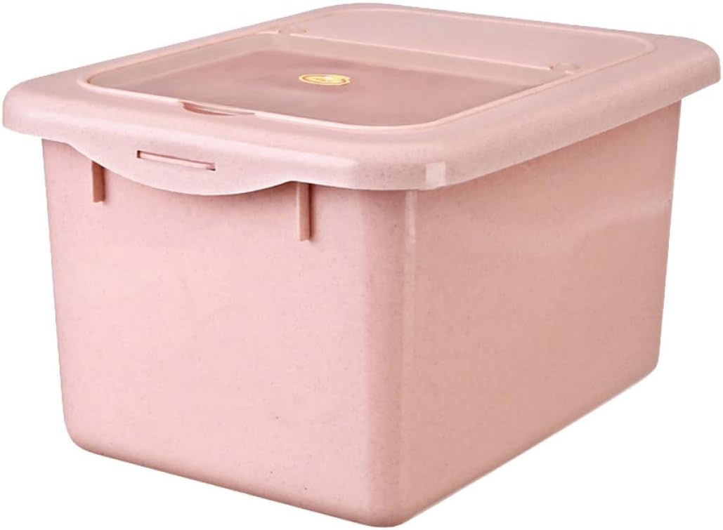 ABOOFAN Pink Rice Storage Container Airtight Plastic Moisture Bin with for Grains Cereal and Dry Food Organization Your Kitchen