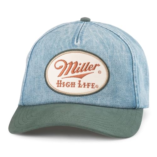 Image of AMERICAN NEEDLE Miller High Life Beer Patch Unisex Adjustable Snapback Baseball Hat