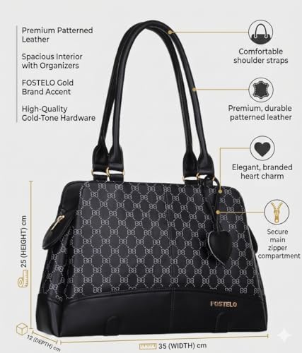 Image of Fostelo Women's Helena Satchel Tote Handbag for Women | Ladies Purse | Stylish Shoulder Bag | Gift For Women
