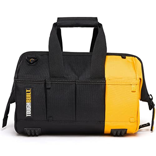 ToughBuilt - Bolsa de Herramientas de Boca masiva de 12', 32 Bolsillos y bucles, Forro de plástico rígido de Cuerpo Duro, Bolsillos externos Forrados de plástico, Cierre de Cremallera (TB- 60-12-SP)