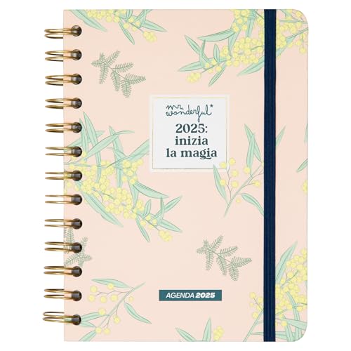 Mr. Wonderful 2025 Small Weekly Office Diary - Start the Magic - Includes 8 Sheets of Stickers and Motivational Daily Phrases