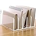 SANRUI Acrylic Desk File Organizer Holder, 5 Upright Clear Desktop Mails Sorter Document Magazine Storage Organization Letter Folder Racks for Home, Office & Classroom