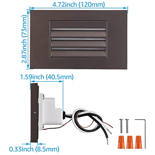 Leonlite 120V Led Step Lights, 5W Dimmable 5%-100%, 3000K Warm White, Indoor Outdoor Stair Light, Die-Cast Aluminum, Cri90, Etl Listed, Oil Rubbed Bronze, Pack Of 6 #TOP6