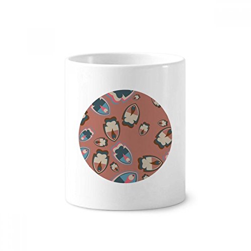 Mug blanc en céramique 350 ml avec motif de poissons tropicaux abstraits pour bureau