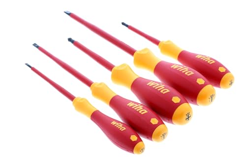 Image of Wiha 32091 5-Piece 1000-Volt Slotted and Phillips Insulated Screwdriver Set