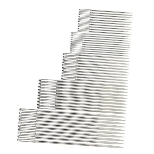 HOODANCOS 5 Sets of Needles for Hand Sewing 50pcs 5 Sizes Each 10pcs Sewing Tools Yarn Knitting Needles Stainless Steel Sewing Accessories